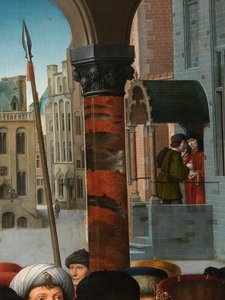 Detalhe do julgamento de Cambises 作： Gerard David
