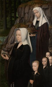 キリストのバプテスマの右パネルの詳細、1502-08年頃（パネルに油彩） 作： Gerard David