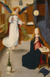 受胎告知、1490年頃（オークパネル上の油） 作： Gerard David