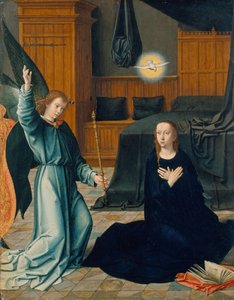 受胎告知 1509年頃 ミクストメディア、オーク材 作： Gerard David