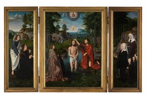 キリストのバプテスマ、1502-08年頃（パネルに油彩）