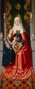 聖アンの祭壇画: 聖アンナと聖母子 [中央のパネル] 作： Gerard David and Workshop