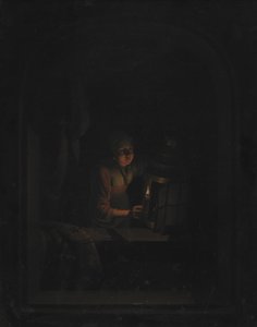 ろうそくを持つ少女 作： Gerrit Dou