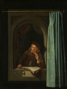 パイプを吸う男 作： Gerrit Dou