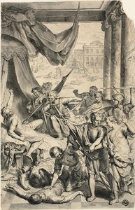 シメオンとレビがシケミテ人を殺す』（聖書の図より 作： Gerard Hoet I