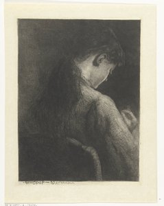背中から見た座っている女の子 作： Gerard Jan Bos