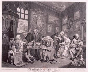 結婚ア・ラ・モード」、1745年、プレートI 作： Gerard Jean Baptiste Scotin