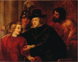スペインのフェリペ 4 世 1605-1665 年、オーストリアの枢機卿-インファンテ フェルディナンド 1609-1 を送り出す 作： Gerard . Seghers