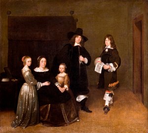 "家族の肖像」 Gerard Ter Borch (ou Terburg) le jeune (1617-1681) - 1656 - 油彩・キャンバス Dim 78x86,5 cm Hallwylska Museet, Stockholm 作： Gerard ter Borch