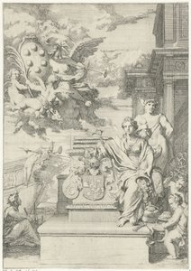 交易の寓話とメディチ家の紋章 作： Gerard de Lairesse