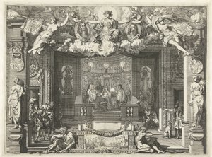 ウェストミンスター条約の寓話 イングランドと統一オランダ間の平和の寓話、1674年 作： Gerard de Lairesse