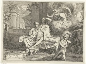 マーキュリーはオデュッセウスを去らせるようカリプソに命令する 作： Gerard de Lairesse