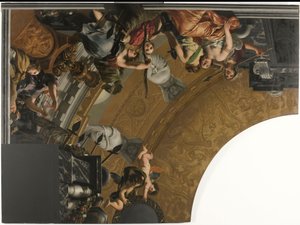 ダイアナとその仲間を描いた天井画の一部（左上）