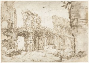内部から見たローマのコロッセオの遺跡 作： Gerard ter Borch