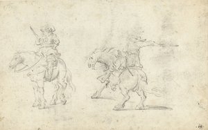 馬に乗った二人の兵士 作： Gerard ter Borch (II) (possibly)