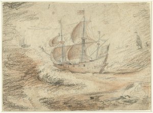 海での帆船 作： Gerard ter Borch (II) (possibly)