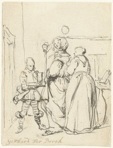 トイレで忙しい女性 作： Gerard ter Borch (II)