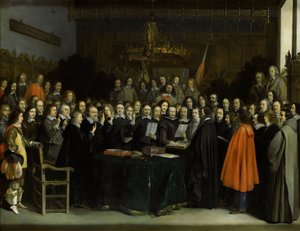 ミュンスター条約の批准 1648年のミュンスター和約の誓い