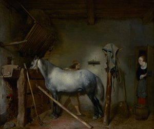 馬小屋 作： Gerard ter Borch