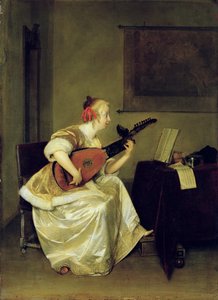 リュート奏者、1667〜68年 作： Gerard ter Borch
