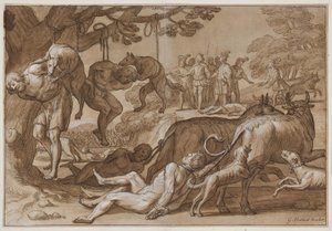 ジャーメリック王は捕らえられたウェンズを拷問にかける 作： Gerard van Honthorst