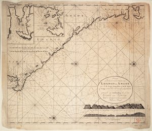 ギニア湾海図、アフリカ、18世紀初頭（エングレーヴィング） 作： Gerard van Keulen