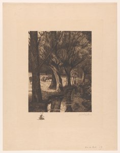 水上の牧草地 ストリームで (オブジェクトのタイトル) 作： Gerarda Wilhelmina ten Hoet (signed by artist)