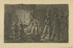 火のそばの兵士 作： Gerardus Emaus de Micault