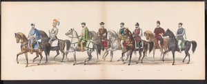 ライデン学生のマスカレード、1870年（プレート13） 1870 年 6 月 7 日にライデン学生団のメンバーが開催した衣装を着た行進。