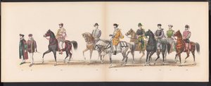 ライデン学生のマスカレード、1870年（プレート8） 1870 年 6 月 7 日にライデン学生団のメンバーが開催した衣装を着た行進。 作： Gerardus Johannes Bos