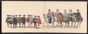 ライデン学生のマスカレード、1875年（プレート13） 1875 年 6 月 15 日にライデン学生団のメンバーが開催した仮面舞踏会。 作： Gerardus Johannes Bos
