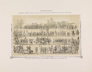人民版。 1860 年 6 月 11 日、ライチェ学生隊のメンバーによる仮面舞踏会。 1582 年 2 月 19 日、アントワープへのアンジュー公の入場。 (オブジェクトのタイトル) 作： Gerardus Johannes Bos