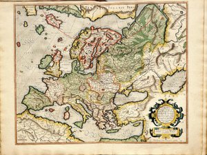世界の製造業者とベルギー、ヨーロッパのファブリカティフグラ地図に関する瞑想：リヴォニア、ロシア、 作： Gerardus Mercator