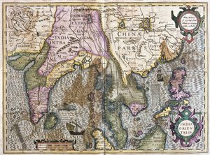 東インド（エングレービング 作： Gerardus Mercator