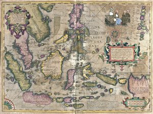 東インドとボルネオ、フィリピン(エングレービング) 作： Gerardus Mercator