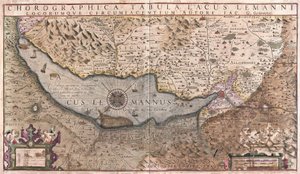 スイス・ジュネーブ湖（彫刻 作： Gerardus Mercator
