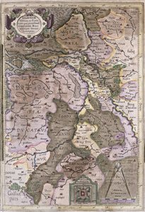 オランダとベルギーのブラバント地方（エングレービング 作： Gerardus Mercator