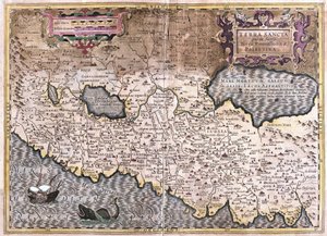 聖地とパレスチナ（彫刻 作： Gerardus Mercator