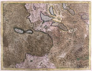 スイスの湖（彫刻 作： Gerardus Mercator