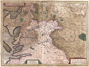 サントンジュとラ・ロシェルとイル・オレロン、フランス（エングレーヴィング 作： Gerardus Mercator