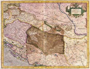 スクラヴォニア、クロアチア、ボスニア、ダルマチア（彫刻 作： Gerardus Mercator