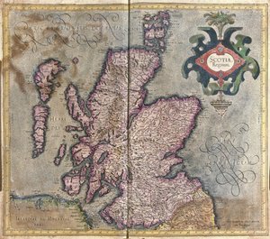 スコットランド、グレートブリテン 作： Gerardus Mercator