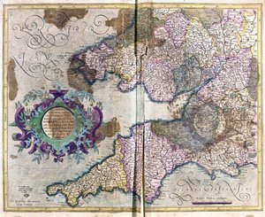 南西イングランド（彫刻 作： Gerardus Mercator