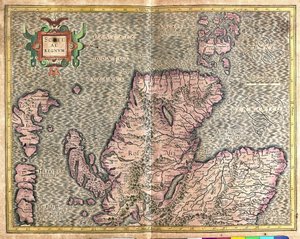 イギリス、南スコットランド 作： Gerardus Mercator