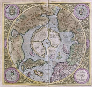 北極地域 作： Gerardus Mercator