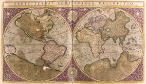 地球儀（彫刻 作： Gerardus Mercator