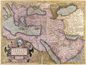 トルコ、バルカン半島、アフリカ北東部、アラビア、中近東（彫刻 作： Gerardus Mercator