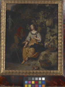 Vertumnus And Pomona (木に油彩) 作： Gerbrandt van den Eeckhout