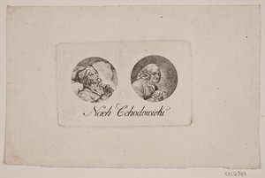 2 つのトンドの肖像画のある葉 作： Gerhard Ludvig Lahde