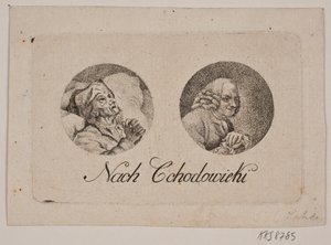 2 つのトンドの肖像画のある葉 作： Gerhard Ludvig Lahde